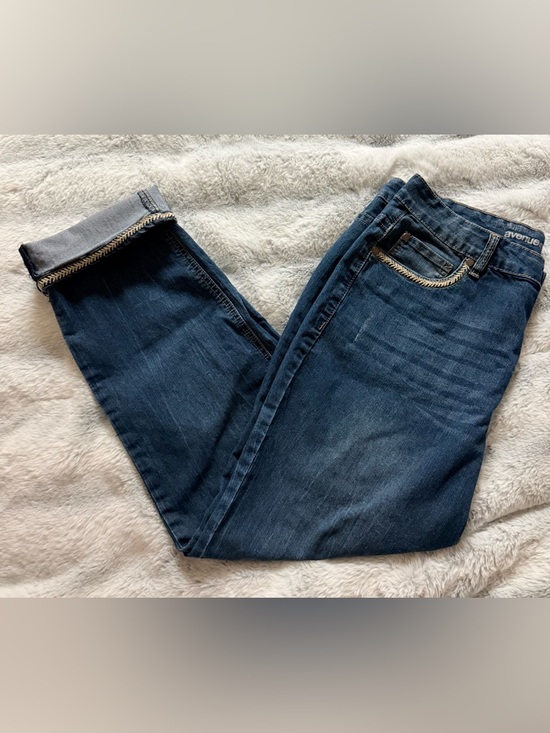 Avenue Denim - Avenue Dark Wash Ankle Jeans with Cute Trim